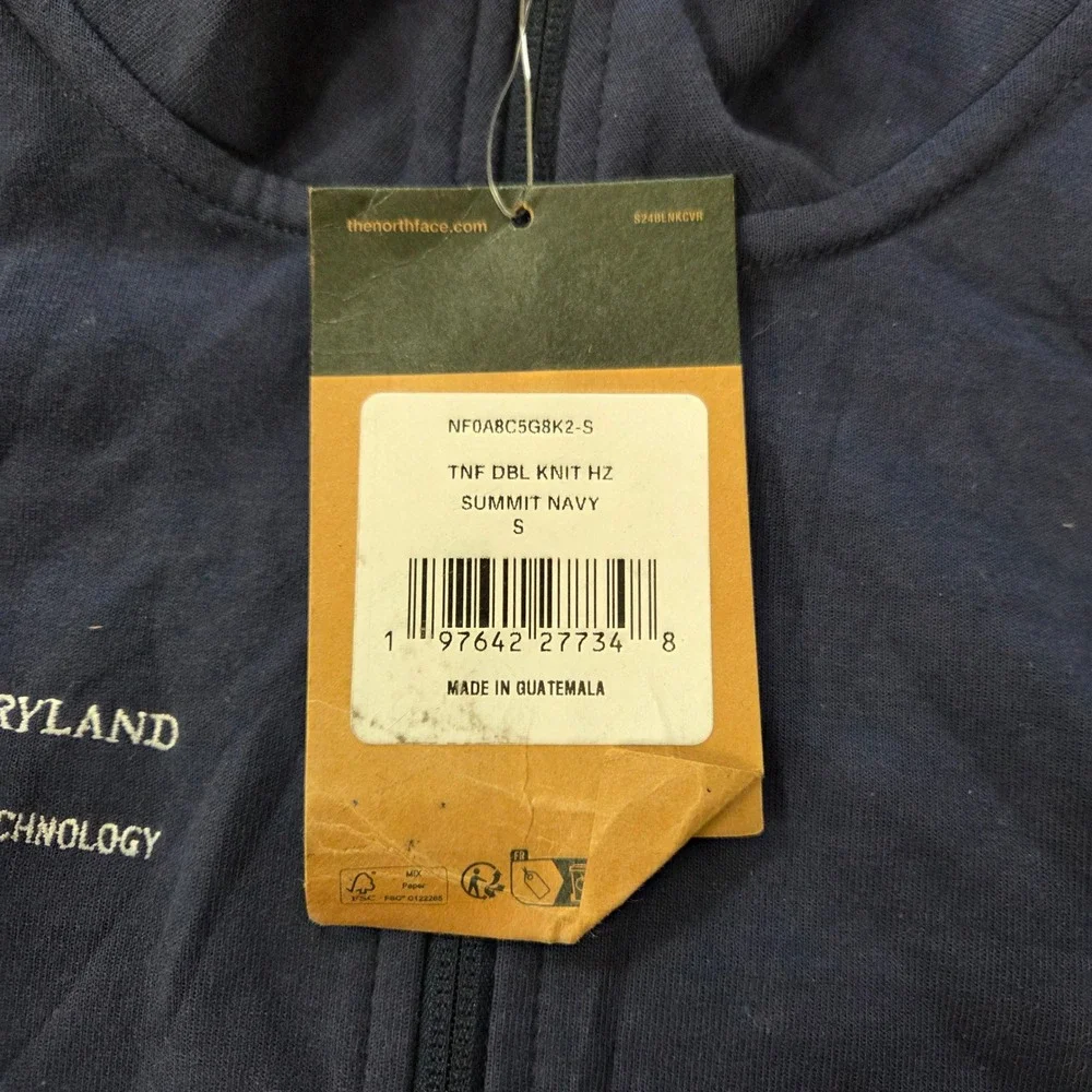 The North Face Mens DBL Knit HZ Quarter Zip Summit Navy Small NF0A8C5G8K2-S NWT
